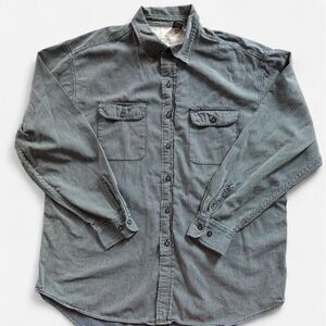 Gap railroad stripe work shirt blue & white XL